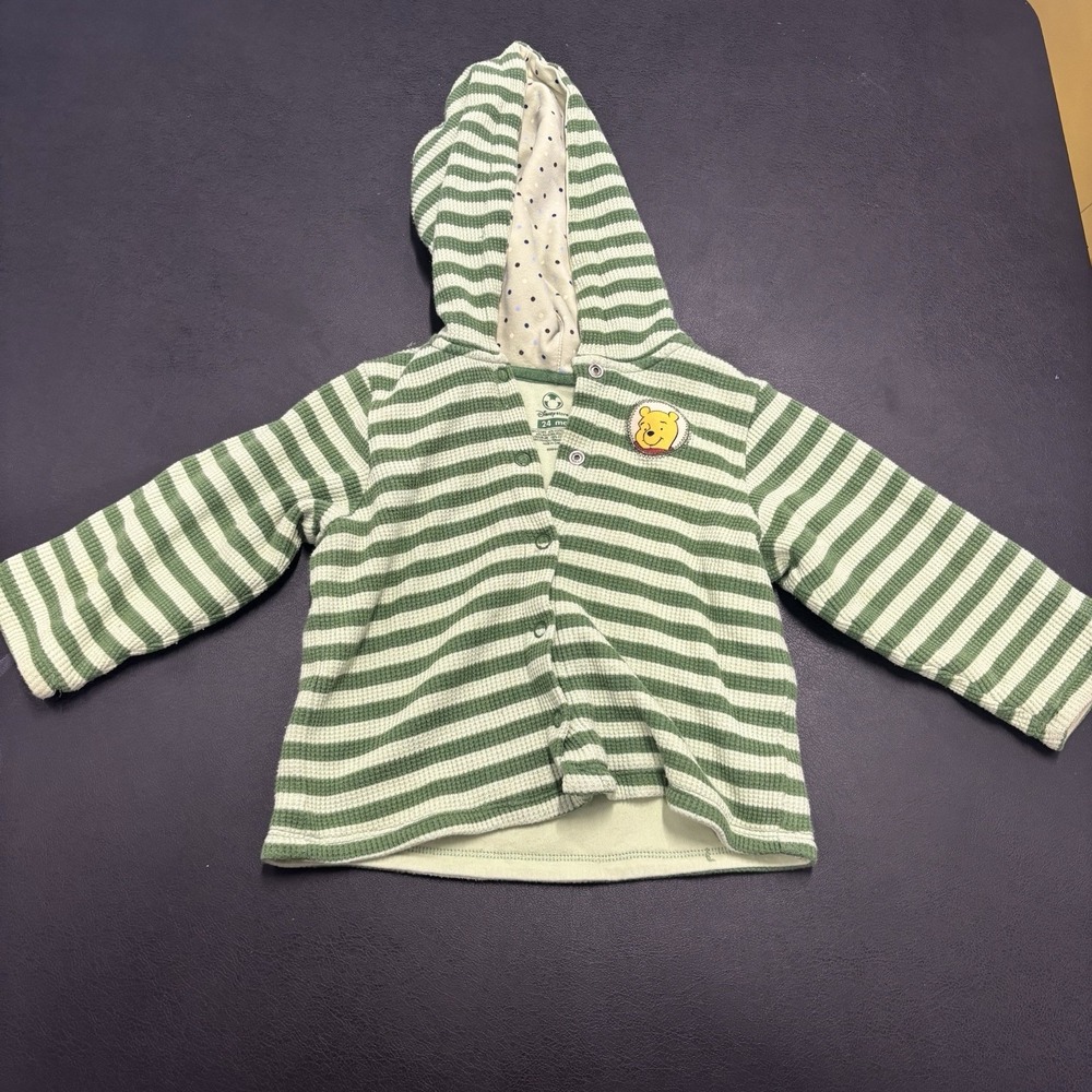 Disney Winnie the Pooh Toddler Striped Hoodie Green Size 24 Months